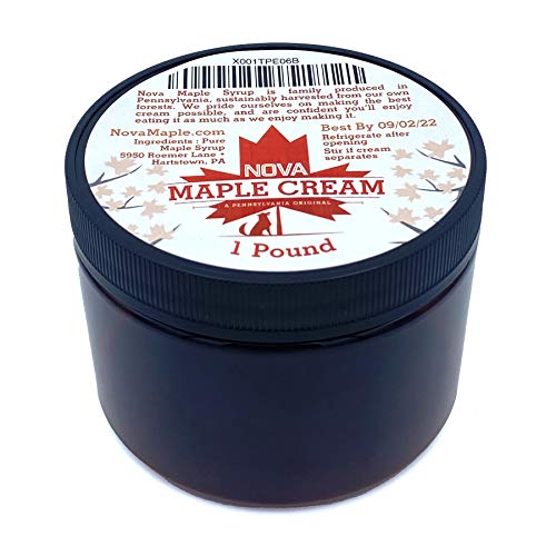 Nova Maple Cream - Pure Grade-A Maple Cream Butter Spread (1 Pound) by Nova Maple Syrup - American Made