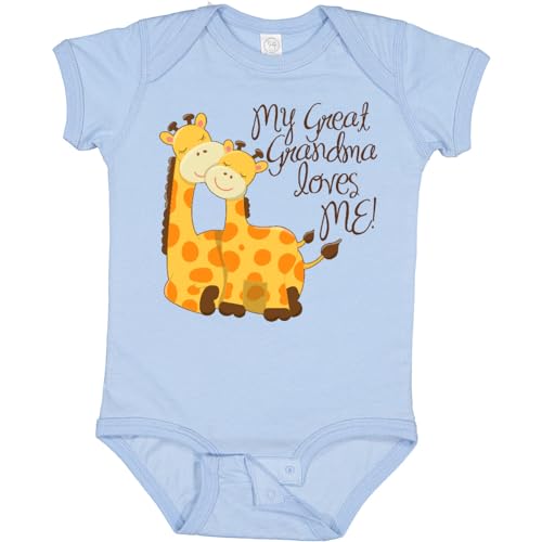 inktastic My Great Grandma Loves Me Baby Bodysuit Newborn 0100 Light Blue 265d9 by inktastic - American Made