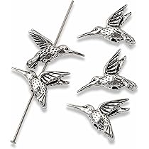 TierraCast Silver Hummingbird Beads 5-Pack by TierraCast - American Made