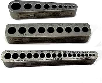 Big Gator Tools STD Series 3-Piece V-Drill Guide Set 35 SAE Sizes by Big Gator Tools - American Made