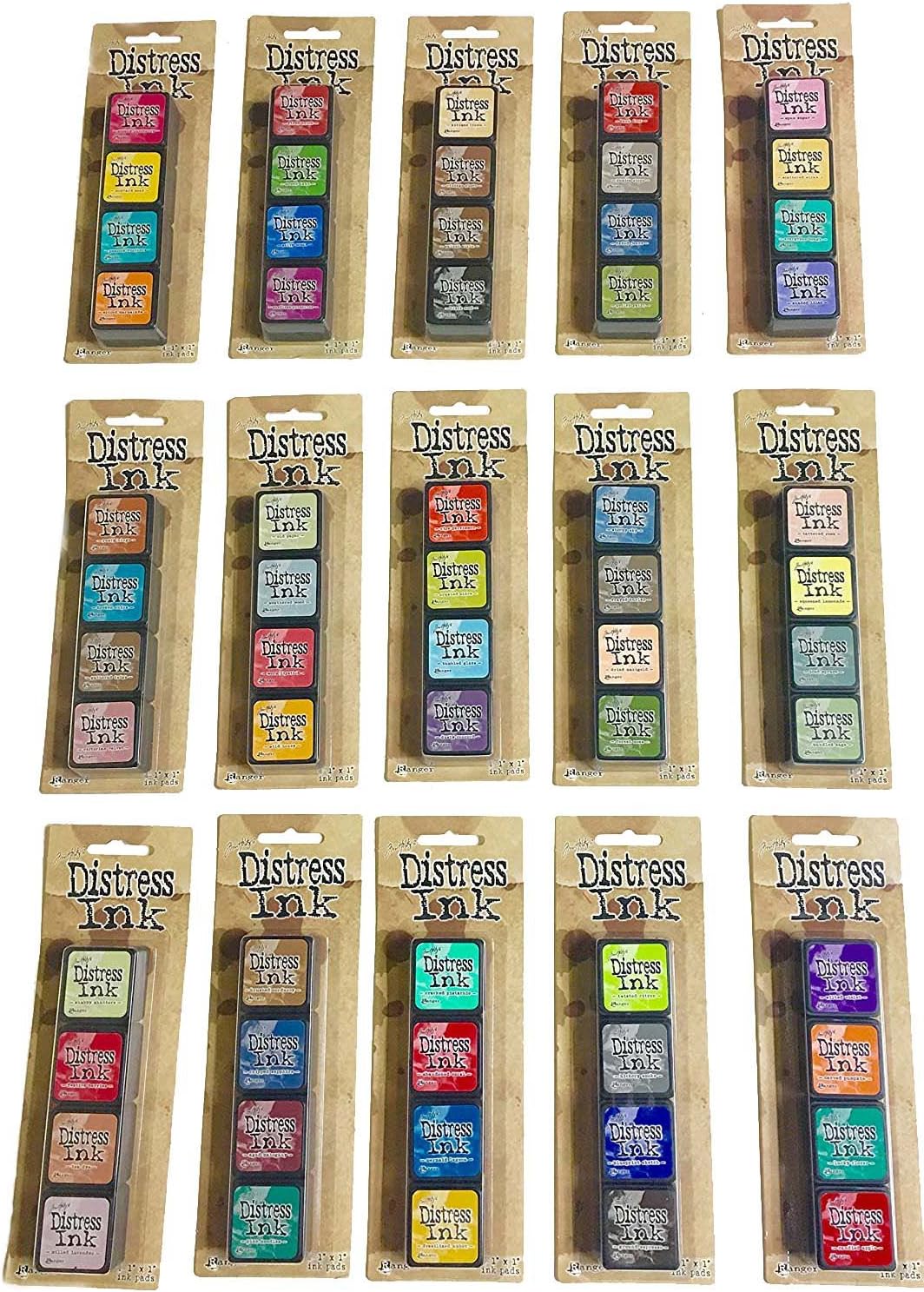 Ranger Tim Holtz Distress Mini Ink Pad Kits Super Bundle All 60 Colors by Ranger Ink - American Made