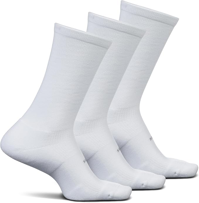Feetures High Performance Max Cushion Classic Crew Sock XLarge White 3-Pair by Feetures - American Made