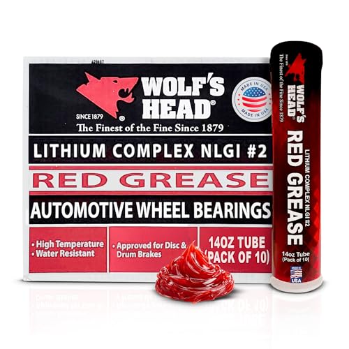 Wolf’s Head Red Grease NLGI #2 (836-88301-91) Premium Tacky Red Grease for Long-Lasting Lubrication, High Temp by Wolf's Head - American Made