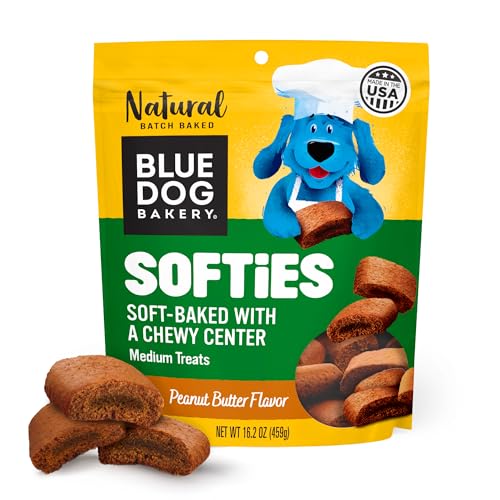 Blue Dog Bakery Natural Dog Treats, Softies, Peanut Butter Flavor, 16.2oz Bag, 1 Bag by Blue Dog Bakery - American Made