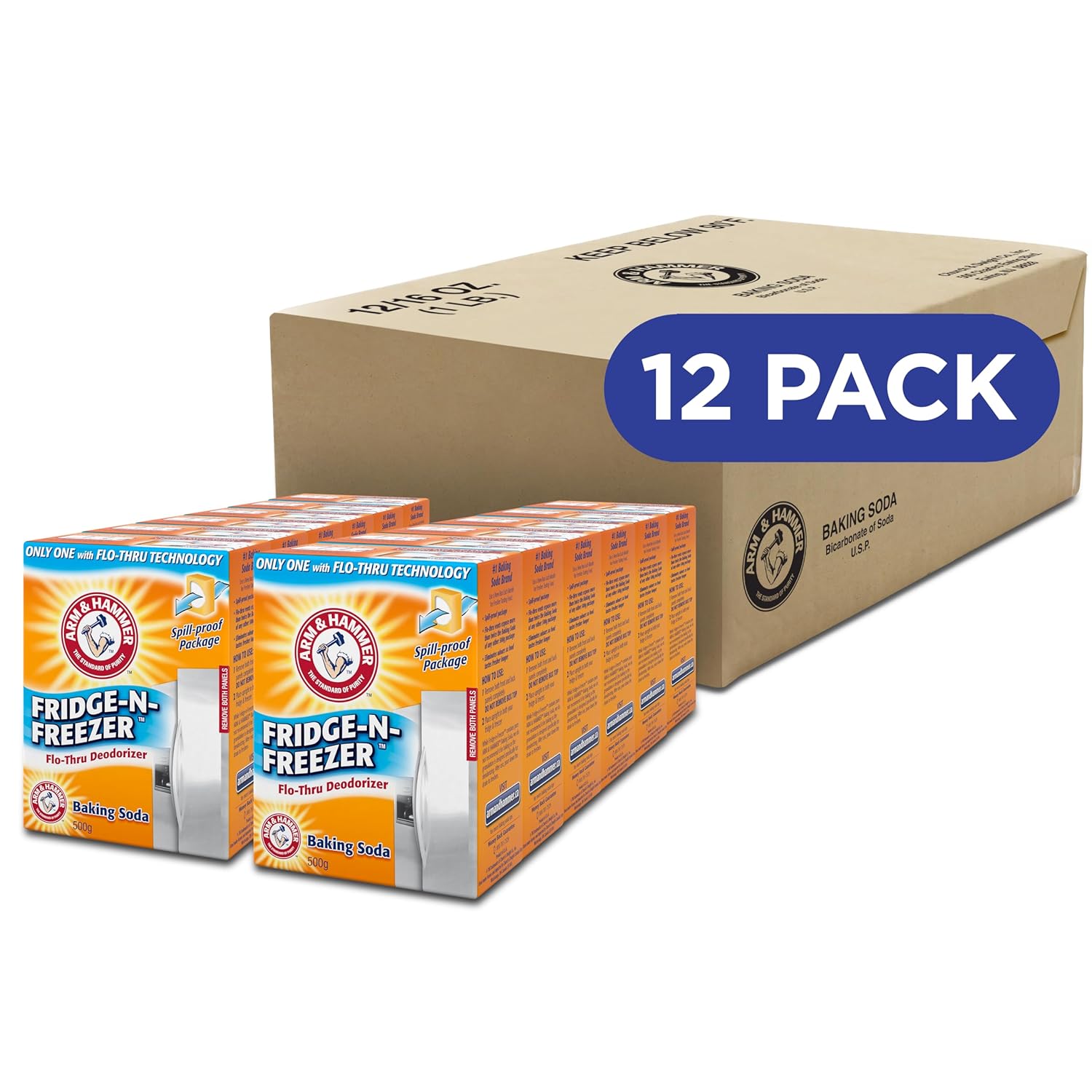 Arm & Hammer Fridge-n-Freezer Odor Absorber 14oz Pack of 12 by Church and Dwight - American Made