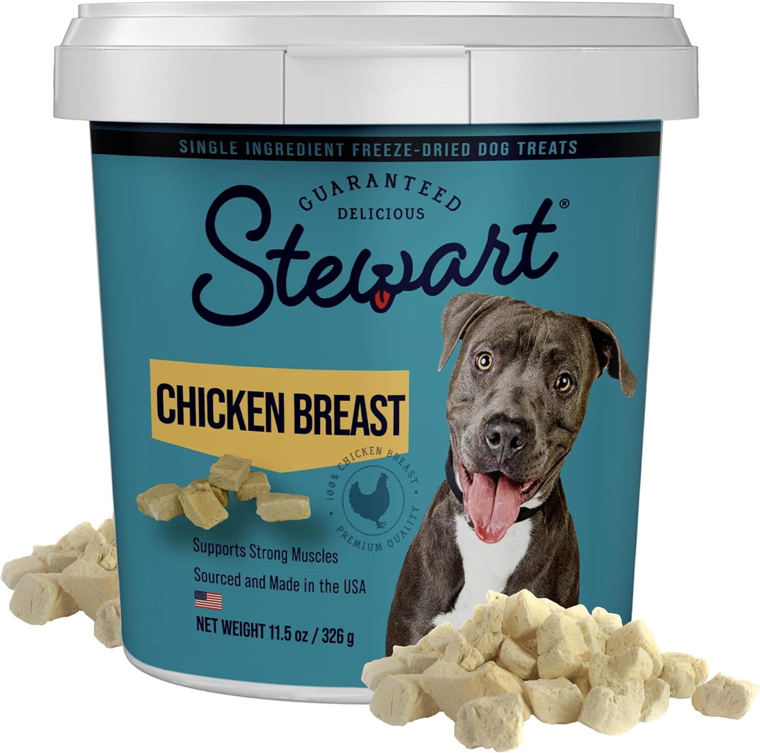 Stewart Freeze Dried Chicken Breast Dog Treats 11.5oz Tub by Stewart - American Made