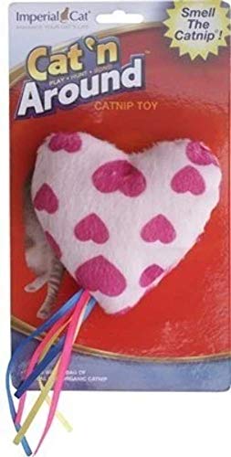 Imperial Cat Cat 'n Around, Ribbon Heart Cat Toy, Assorted Colors by Imperial Cat - American Made