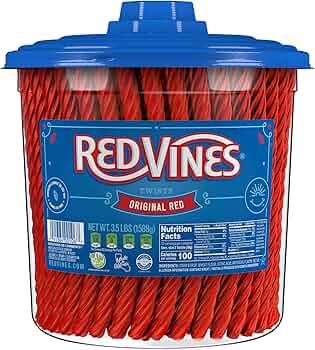 Red Vines Original Red Licorice Twists 3.5 lb Tub by Red Vines - American Made
