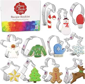 Ann Clark Christmas Cookie Cutters 11-Pc Set with Recipe Card Made in USA by Ann Clark Cookie Cutters - American Made