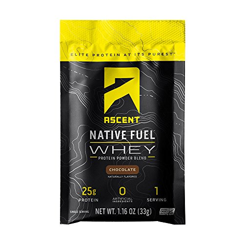 Ascent Native Fuel Whey Protein Powder Chocolate 15 Single Serving Packets by Ascent Protein - American Made