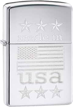 Zippo Made in USA with Flag Pocket Lighter by Zippo - American Made