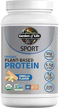 Garden of Life Organic Sport Protein Powder Vanilla NSF Certified by Garden of Life - American Made