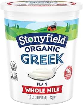 Stonyfield Organic Greek Whole Milk Yogurt Plain 30 oz by Stonyfield - American Made