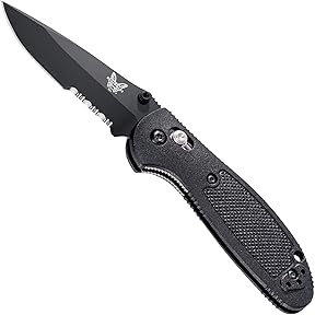 Benchmade 556 Mini Griptilian Serrated Coated Drop-Point Black by Benchmade - American Made