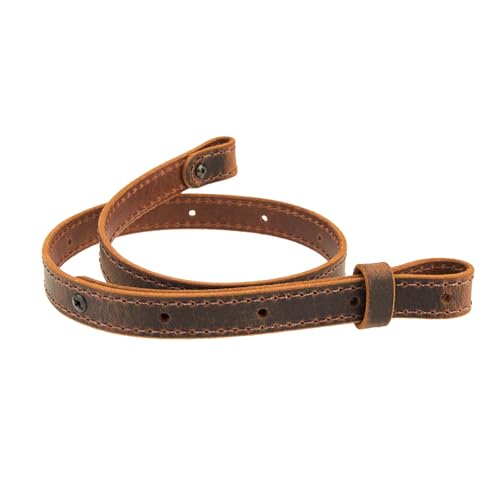 Nohma Leather Buffalo Leather Rifle Gun Sling, Crazy Horse/Brown Stitch, Amish Handmade 1" Width by Nohma Leather - American Made