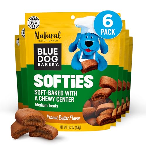 Blue Dog Bakery, Softies Peanut Butter Chewy, Medium Dog Treats 16oz 6pk by Blue Dog Bakery - American Made
