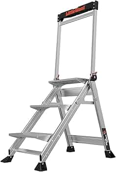 Little Giant Ladders Jumbo Step Foldable 3-Step Stool with Platform and Handrail by Little Giant Ladder Systems - American Made