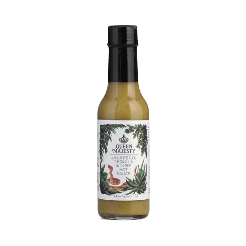 Queen Majesty Jalapeño, Tequila & Lime Hot Sauce, 5 oz - All Natural, Vegan, Kosher, Gluten Free, non GMO, No by Queen Majesty - American Made