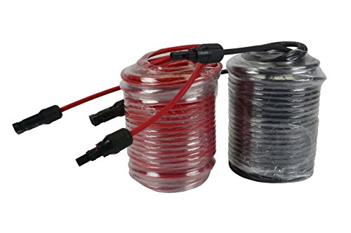 TEMCo Solar Panel Extension Cable 10 AWG 100 Ft Red + 100 Ft Black w/Staubli MC4 Connectors by TEMCo Industrial - American Made