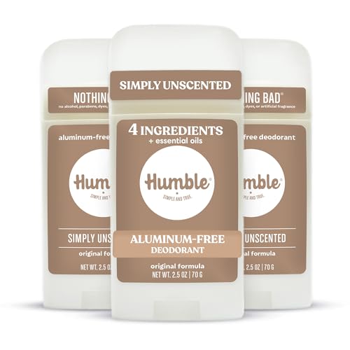 Humble Aluminum-Free Deodorant, Simply Unscented - 3 Pack by Humble Brands - American Made