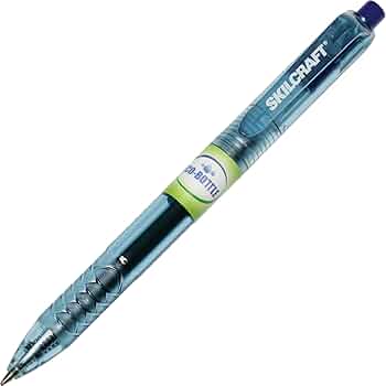 Skilcraft Eco-Bottle Retractable Gel Pen Blue Ink by Skilcraft - American Made