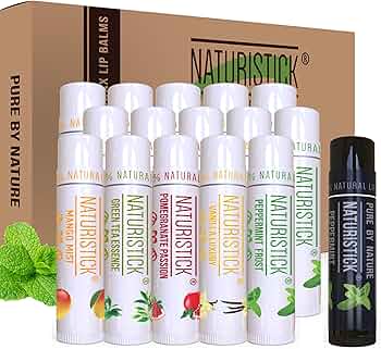 Naturistick Premium Beeswax Lip Balm 16-Pack Assorted Scents Made in USA by Naturistick - American Made