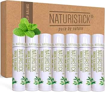 Naturistick Premium Beeswax Lip Balm 7-Pack Green Tea Made in USA by Naturistick - American Made
