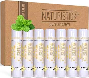 Naturistick Premium Beeswax Lip Balm 7-Pack Vanilla Scent Made in USA by Naturistick - American Made