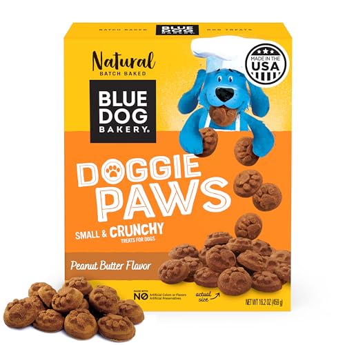Blue Dog Bakery Natural Dog Treats, Doggie Paws, Peanut Butter Flavor, 16.2oz (1 Count) by Blue Dog Bakery - American Made