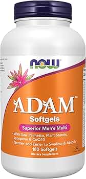 NOW Foods ADAM Men's Multivitamin with Saw Palmetto and CoQ10, 180 Softgels by NOW Foods - American Made