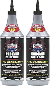 Lucas Oil High Mileage Oil Stabilizer, 1 Quart, 2-Pack by Lucas Oil - American Made