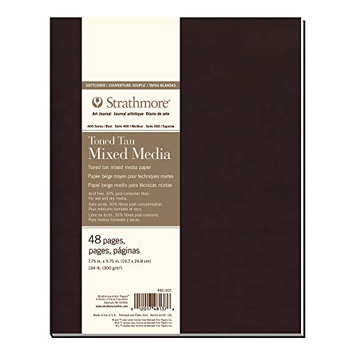 Strathmore 400 Series Softcover Toned Tan Mixed Media Art Journal 7.75x9.75 24 Sheets by Strathmore - American Made