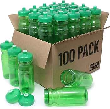Rolling Sands Reusable Bulk Water Bottles 100-Pack — Translucent Green by Rolling Sands - American Made