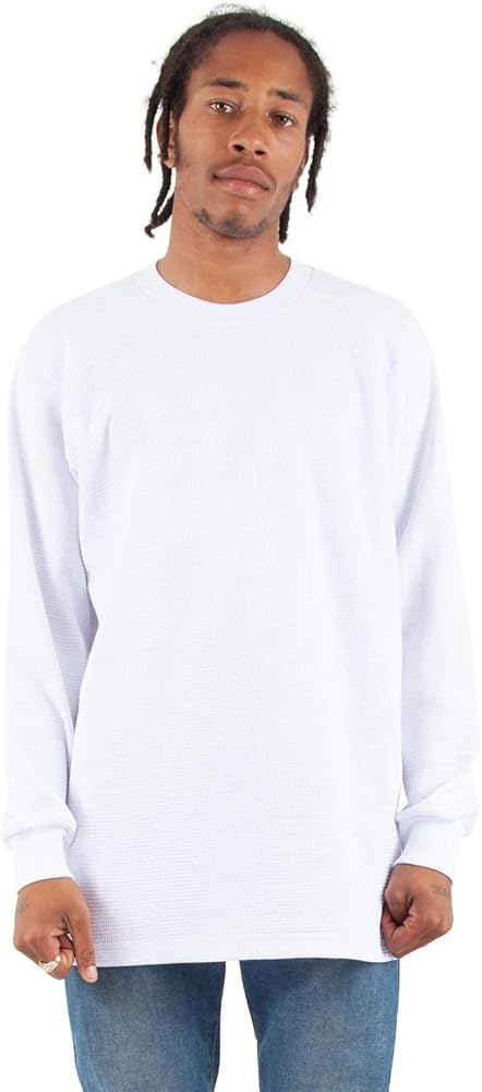 Shaka Wear Men Heavyweight Waffle Thermal Long Sleeve Crewneck by Shaka Wear - American Made