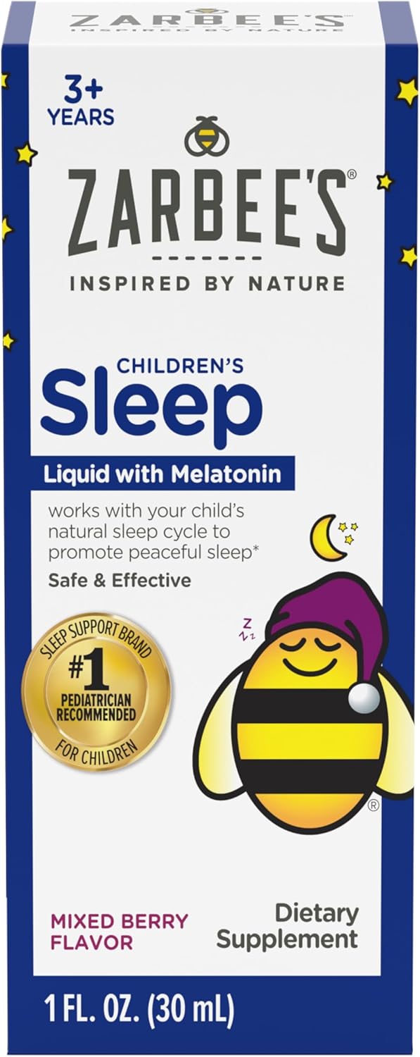 Zarbee's Kids Melatonin Sleep Supplement Liquid 1mg 1 Fl Oz by Zarbee's - American Made