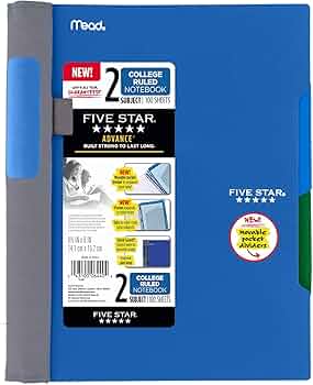Five Star Advance Wirebound Notebook 2-Subject College Ruled by Five Star - American Made