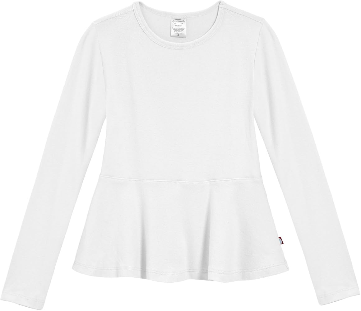 City Threads Girls Cotton Long Sleeve Peplum Top Blouse Sensory Friendly by City Threads - American Made