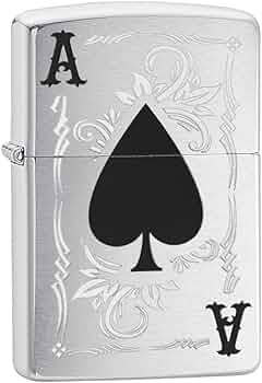 Zippo Ace of Spades Brushed Chrome Lighter by Zippo - American Made