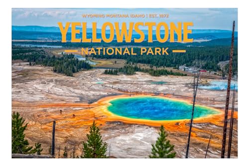 Yellowstone Grand Prismatic Spring - 500-Piece Wooden Jigsaw Puzzle - Artist-Signed, Eco-Friendly by Wimberley Puzzle Company - American Made