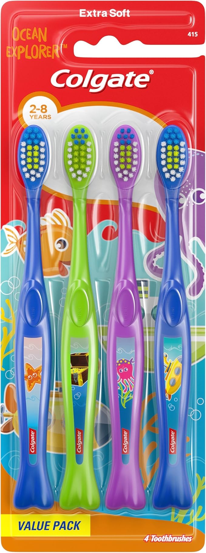 Colgate Kids Extra Soft Toothbrush Value Pack 4 Count by Colgate - American Made