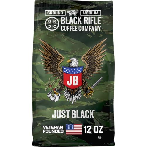 Black Rifle Coffee Medium Roast Ground Coffee Just Black 12 oz by Black Rifle Coffee Company - American Made