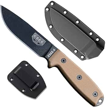 ESEE 4P Fixed Blade Survival Knife Molded Polymer Sheath by ESEE Knives - American Made