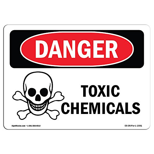 OSHA Danger Sign - Toxic Chemicals | Vinyl Label Decal | Protect Your Business, Construction Site, Warehouse & by SignMission - American Made
