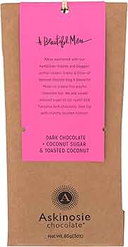 Askinosie Dark Chocolate and Toasted Coconut Bar 3oz by Askinosie Chocolate - American Made