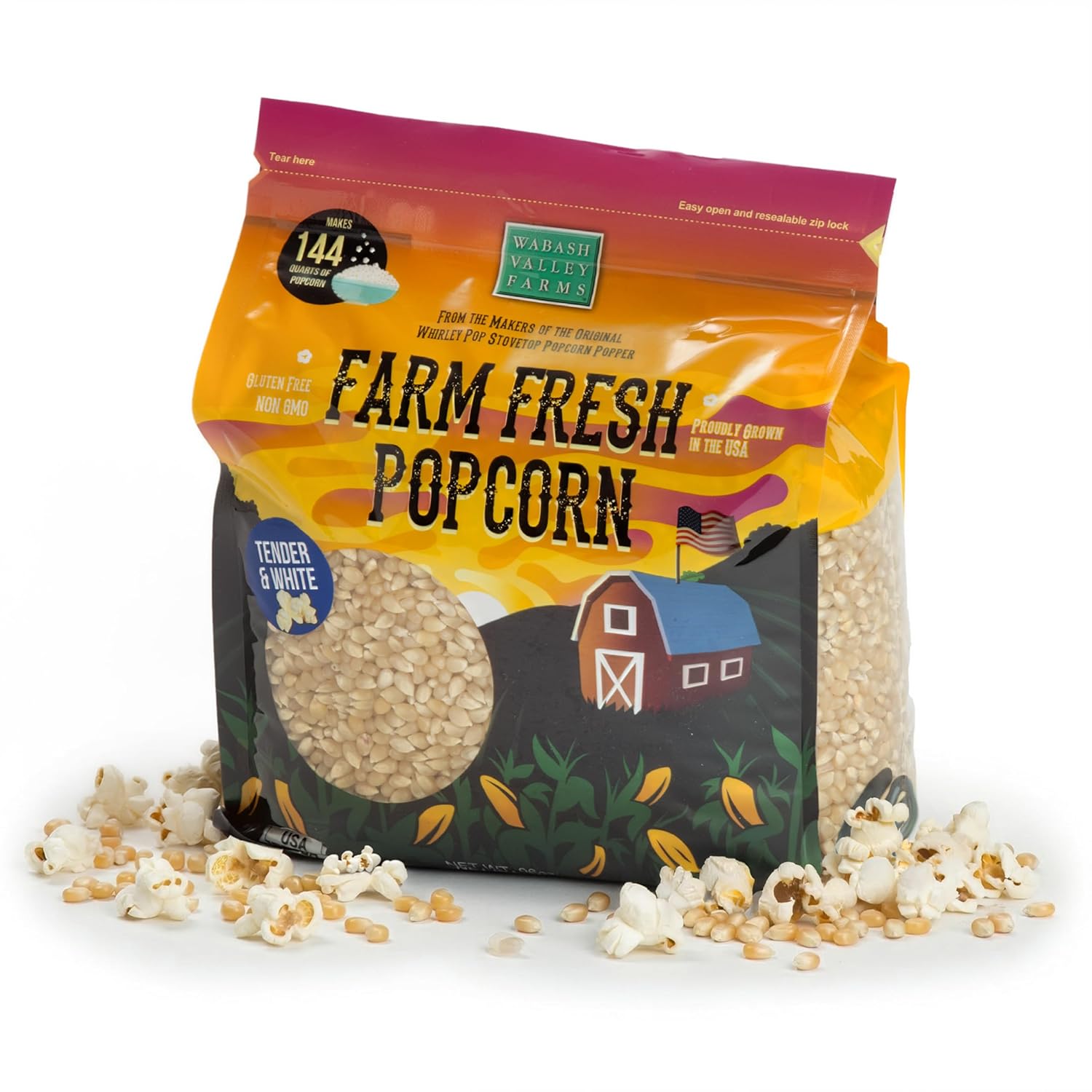 Wabash Valley Farms Tender and White Mushroom Popcorn Kernels 6 lb by Wabash Valley Farms - American Made