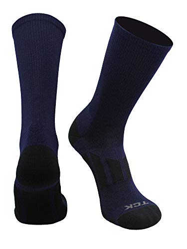TCK Elite Performance Solid Color Crew Socks (Navy Blue, Large) by TCK - American Made