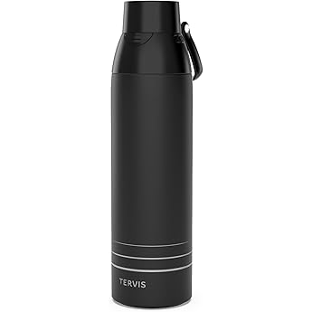 Tervis Powder Coated Stainless Steel Water Bottle 20 oz, Onyx Shadow by Tervis - American Made