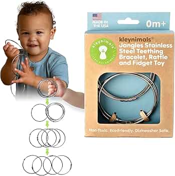 Kleynimals Jangles Made in USA Stainless Steel Baby Rattle and Teether by Kleynimals - American Made