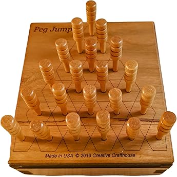 Creative Crafthouse Clock Solitaire Peg Jumping Game by Creative Crafthouse - American Made