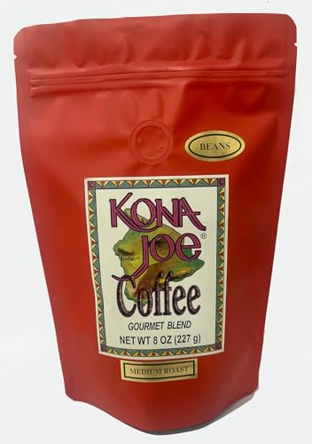 Kona Joe Gourmet Coffee Blend, Medium Roast Whole Bean Coffee (8 oz) by Kona Joe Coffee - American Made